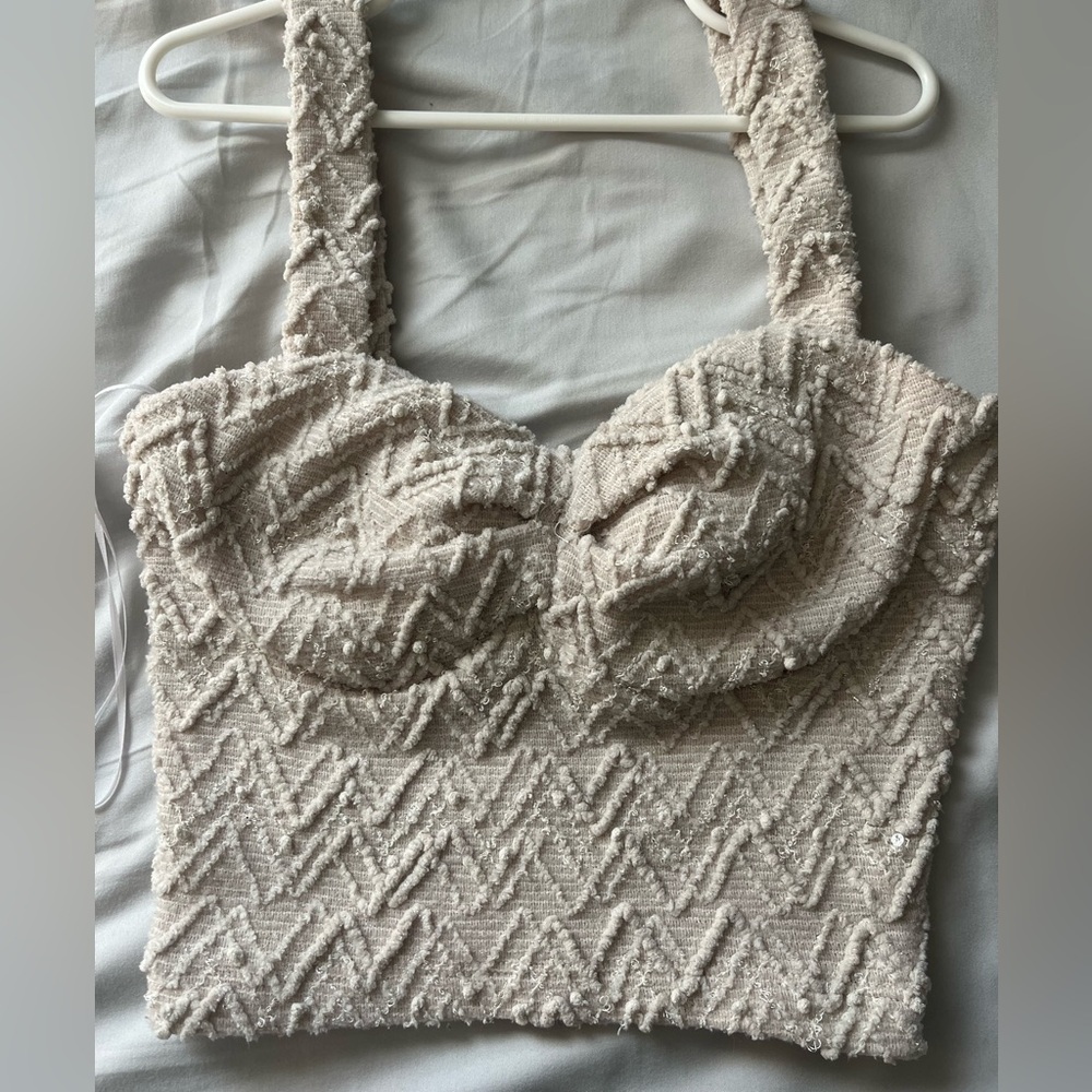 Foreign Exchange Cream Ruched Top